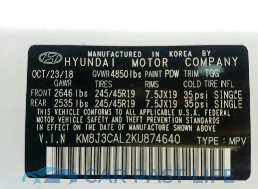 KM8J3CAL2KU874640# 10