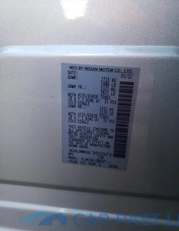5N1AL0MM1DC307072# 10