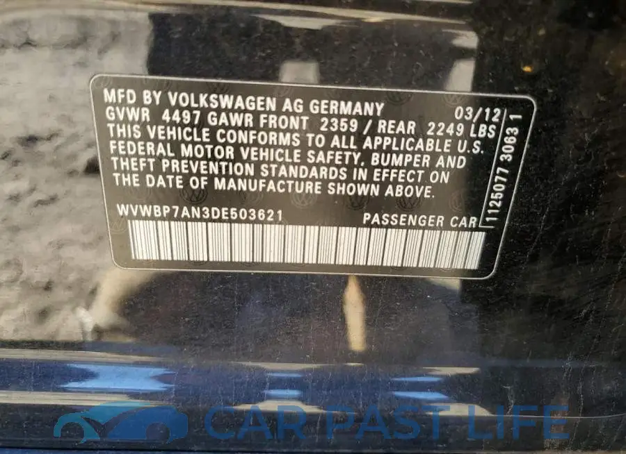 WVWBP7AN3DE503621# 10
