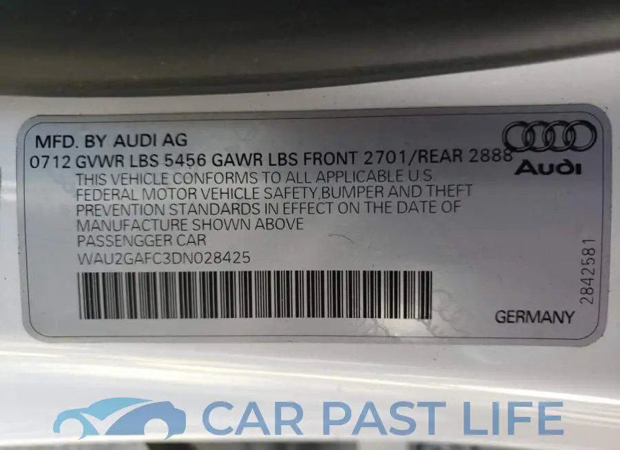 WAU2GAFC3DN028425# 10