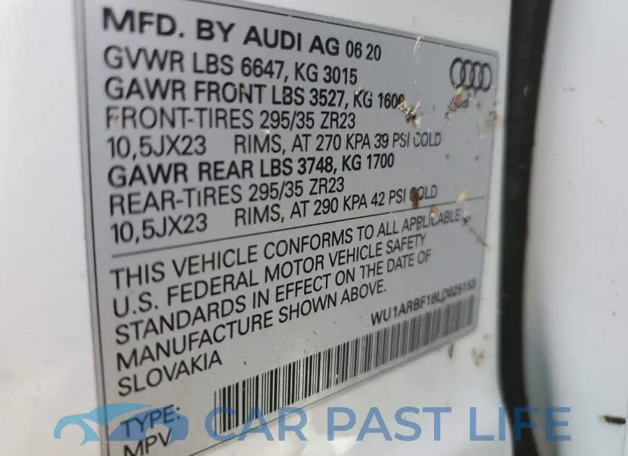 WU1ARBF18LD025153# 10