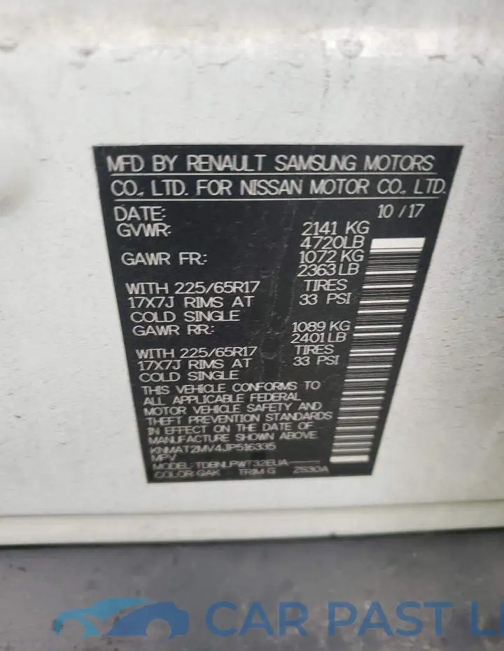 KNMAT2MV4JP516335# 10
