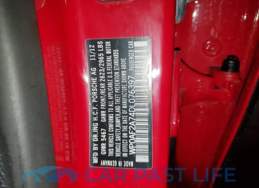WP0AF2A74DL076397# 13