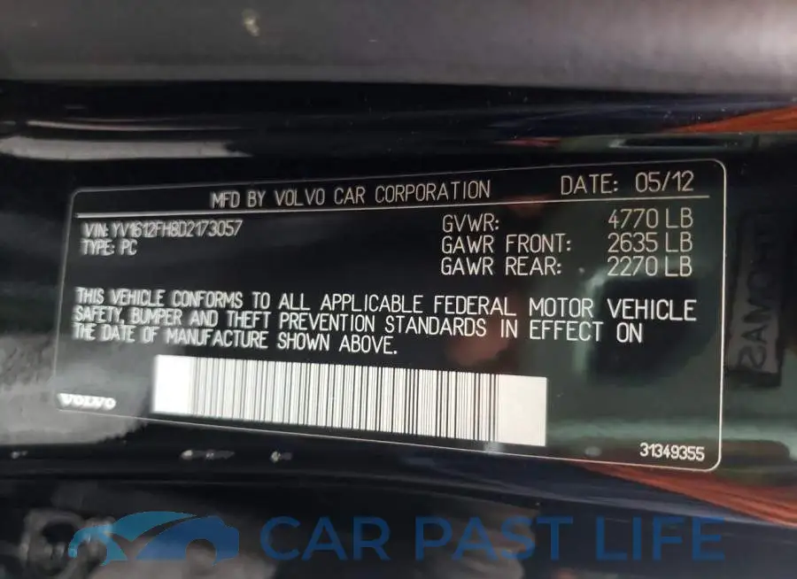 YV1612FH8D2173057# 13