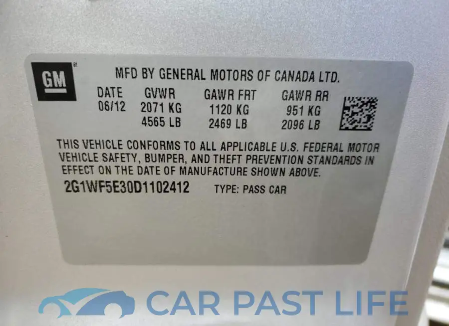 2G1WF5E30D1102412# 10
