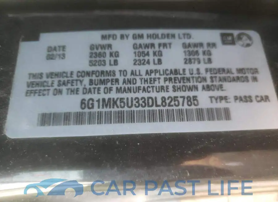 6G1MK5U33DL825785# 12
