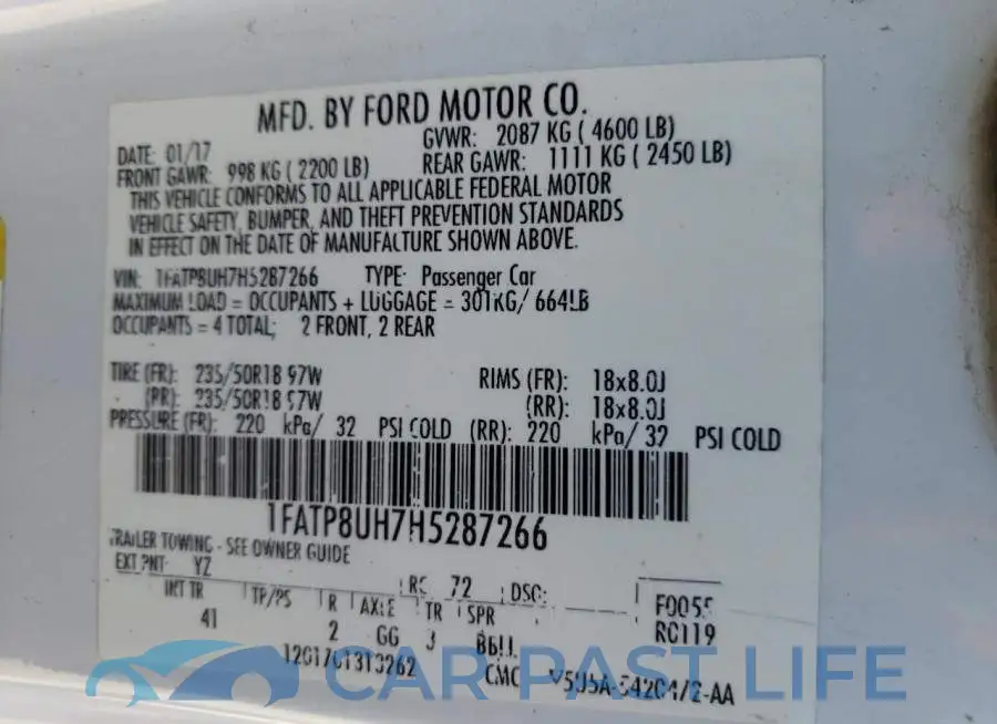 1FATP8UH7H5287266# 10
