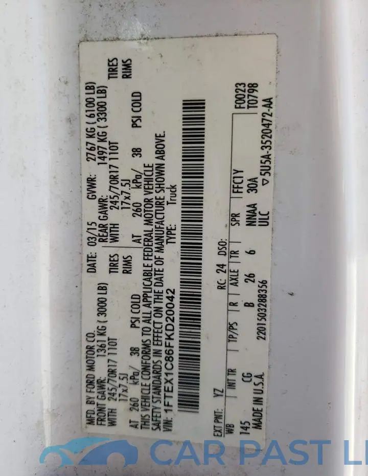 1FTEX1C86FKD20042# 10
