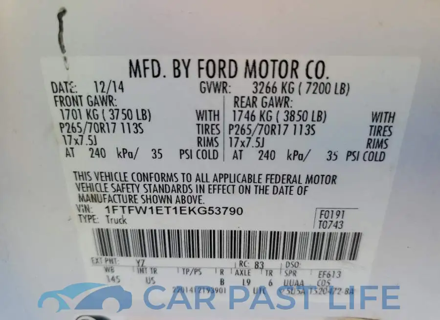 1FTFW1ET1EKG53790# 12