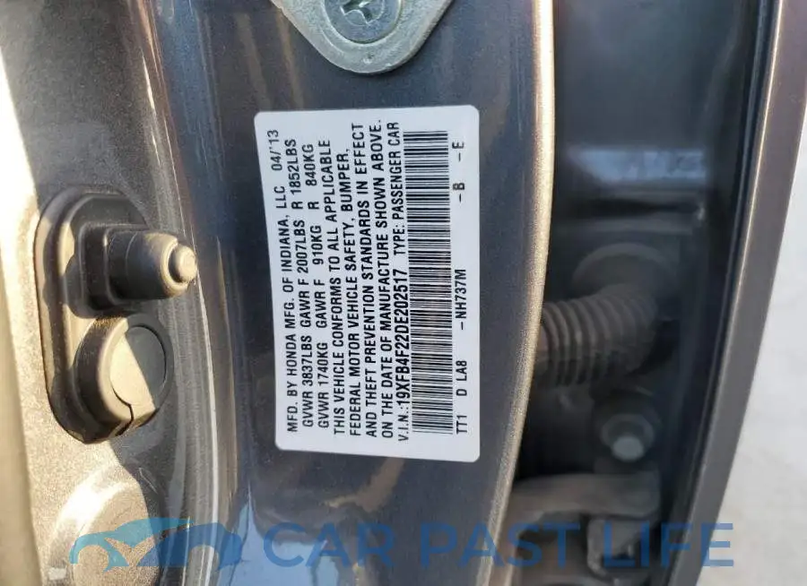 19XFB4F22DE202517# 12