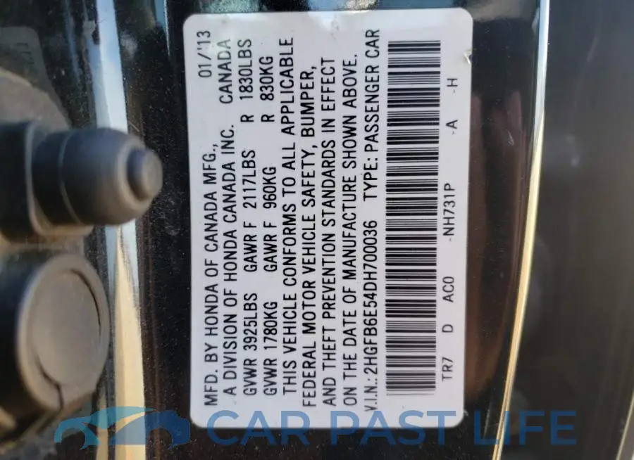 2HGFB6E54DH700036# 10