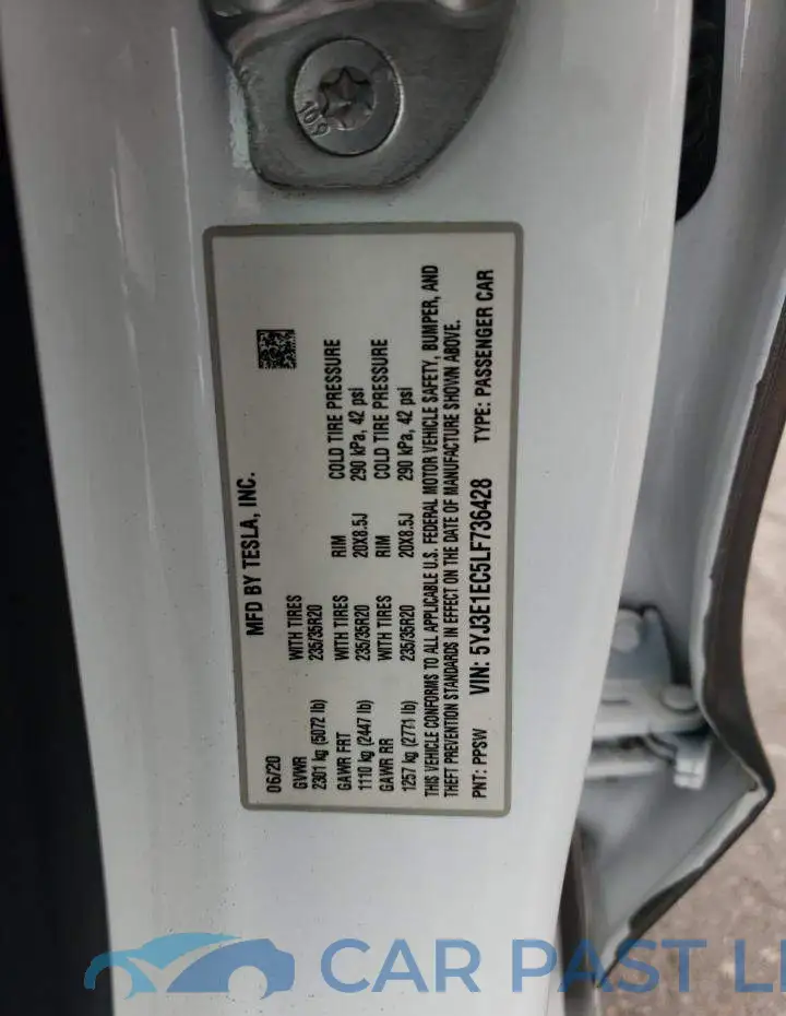 5YJ3E1EC5LF736428# 12