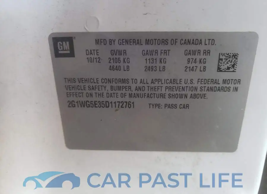 2G1WG5E35D1172761# 12