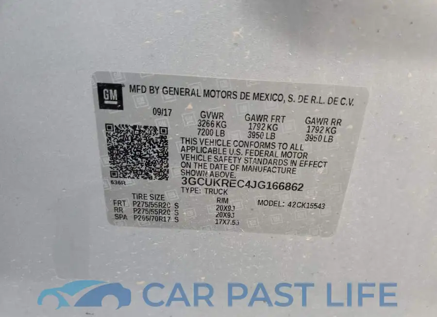 3GCUKREC4JG166862# 10