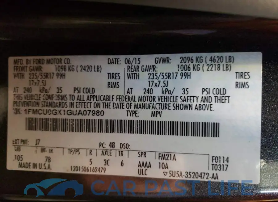 1FMCU0GX1GUA07980# 13