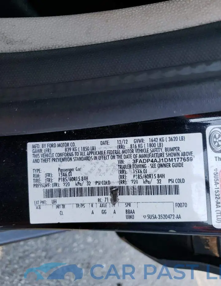 3FADP4AJ1DM177659# 12