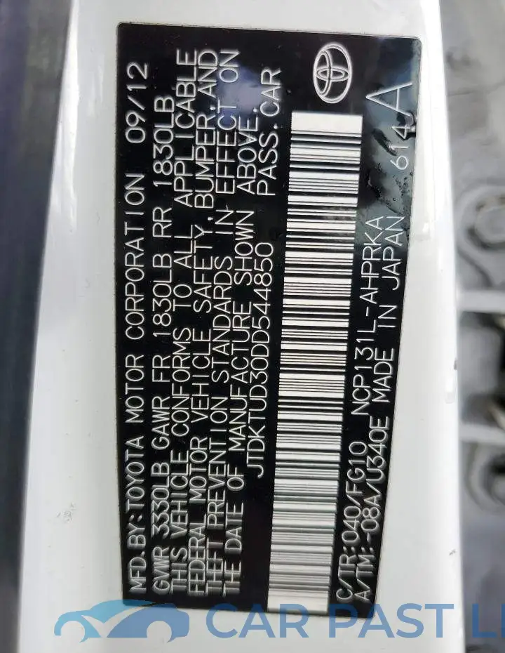 JTDKTUD30DD544850# 10