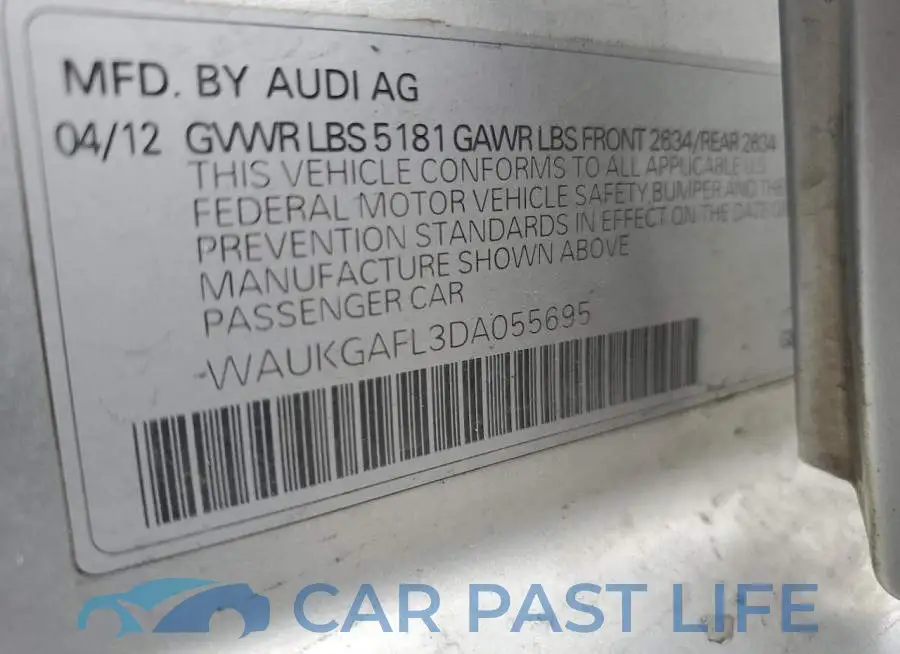 WAUKGAFL3DA055695# 10