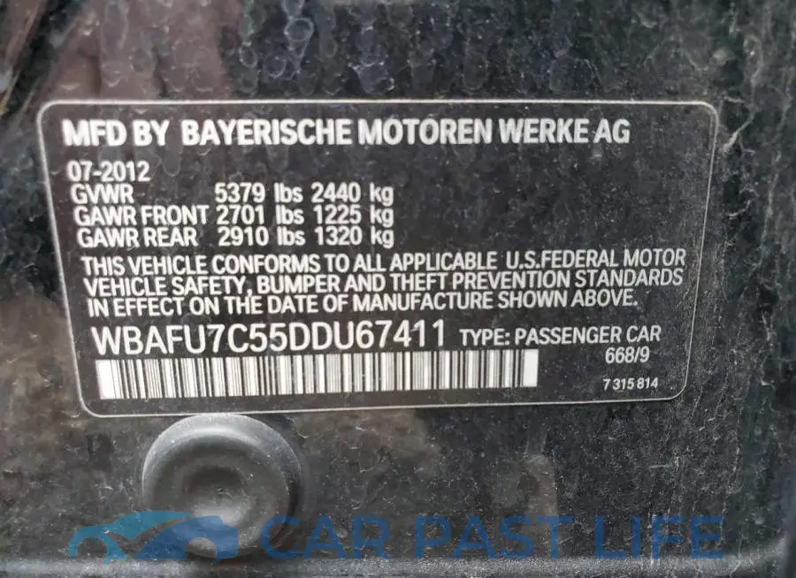 WBAFU7C55DDU67411# 13