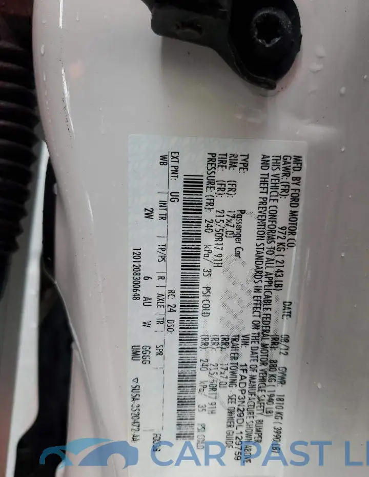 1FADP3N29DL129759# 10