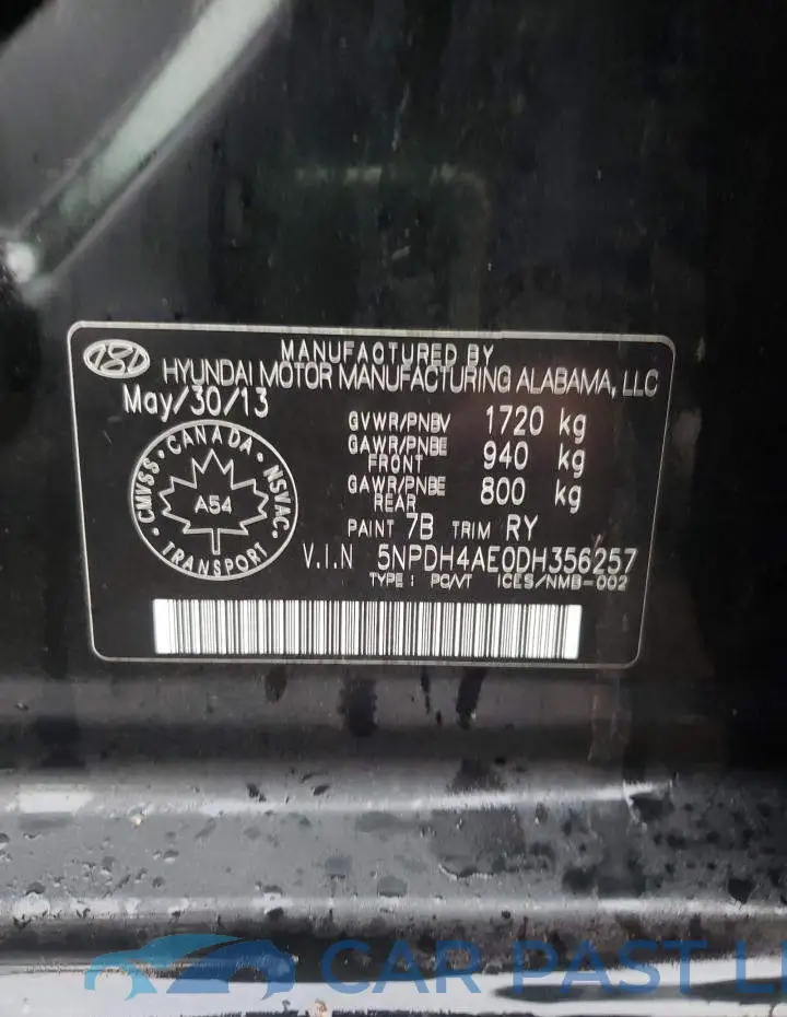 5NPDH4AE0DH356257# 13