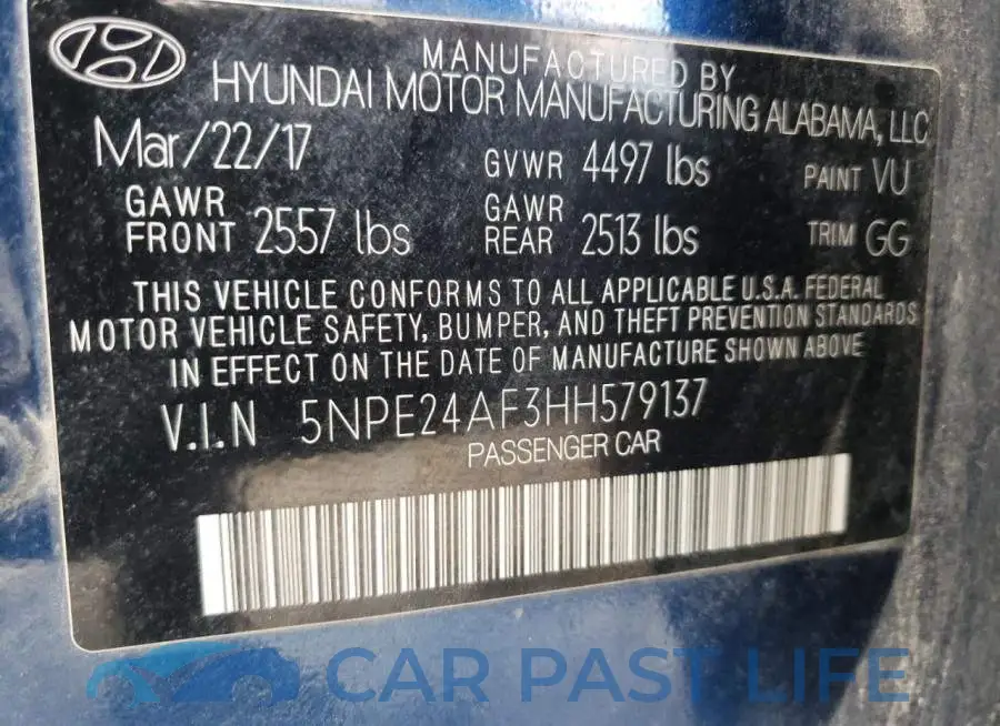 5NPE24AF3HH579137# 10