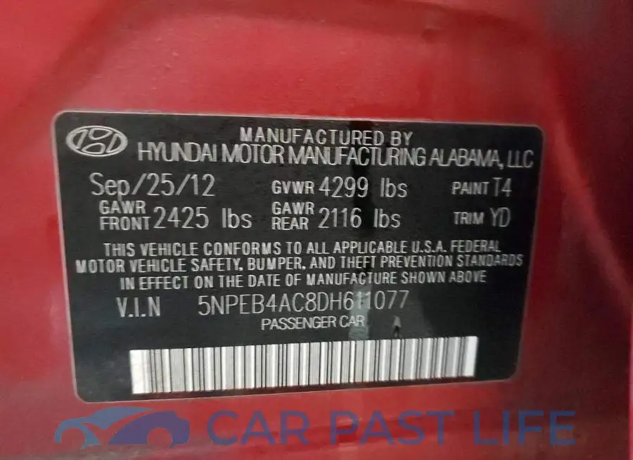5NPEB4AC8DH611077# 14