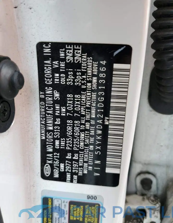 5XYKWDA21DG313864# 12