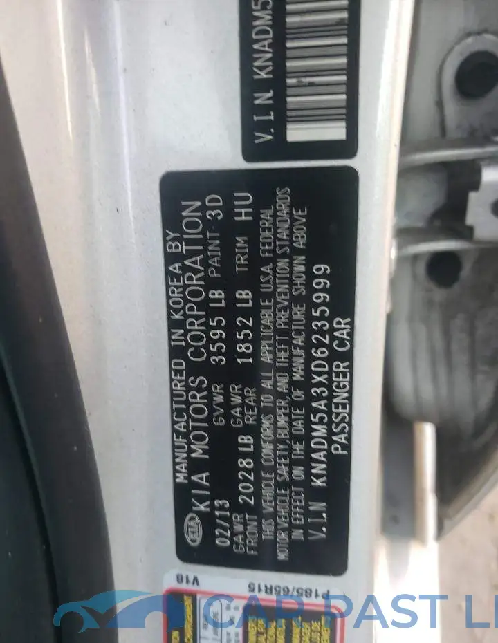KNADM5A3XD6235999# 10