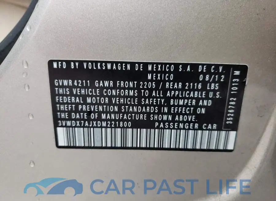 3VWDX7AJXDM221800# 12