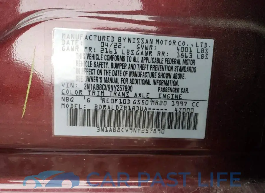 3N1AB8CV9NY257890# 12