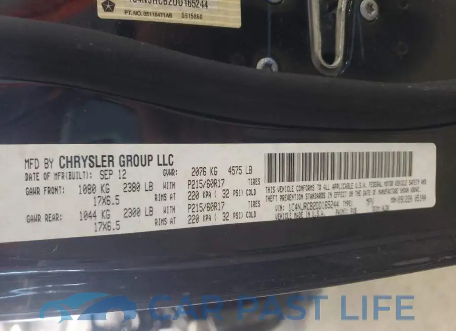 1C4NJRCB2DD165244# 10