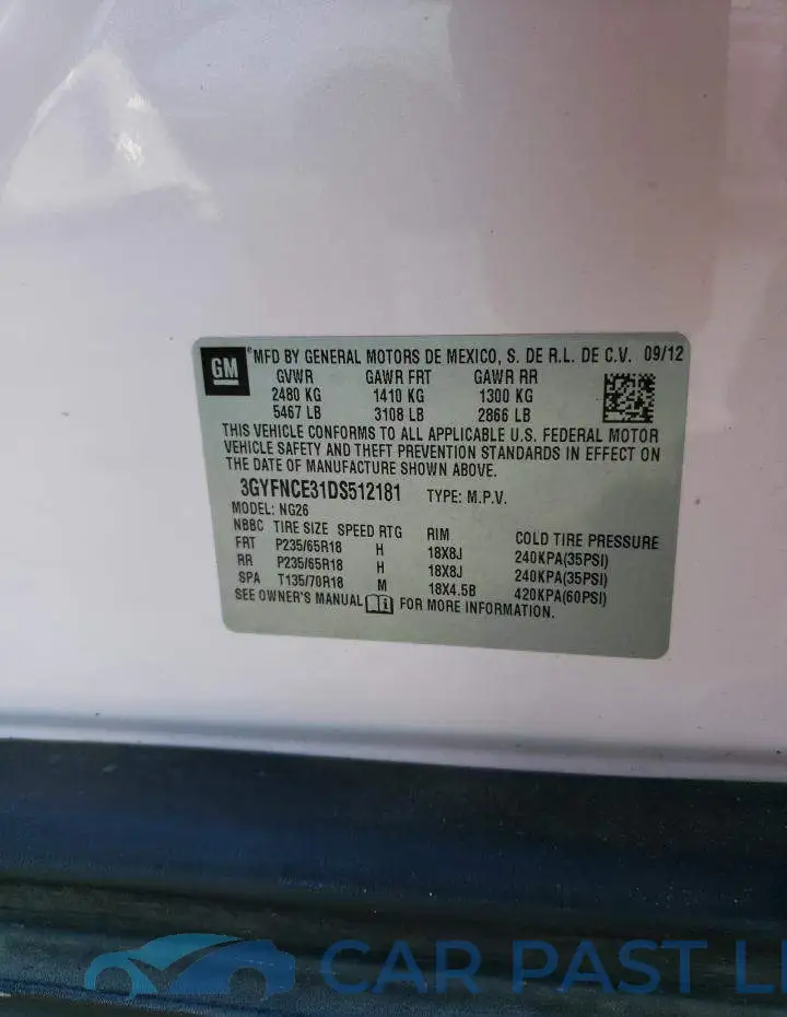 3GYFNCE31DS512181# 12