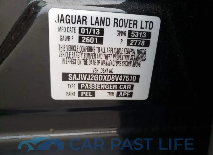 SAJWJ2GDXD8V47510# 10
