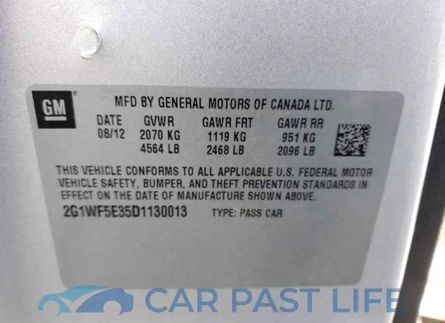 2G1WF5E35D1130013# 10