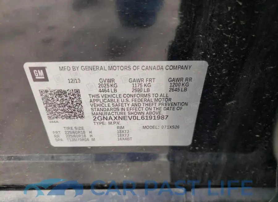 2GNAXNEV0L6191987# 10