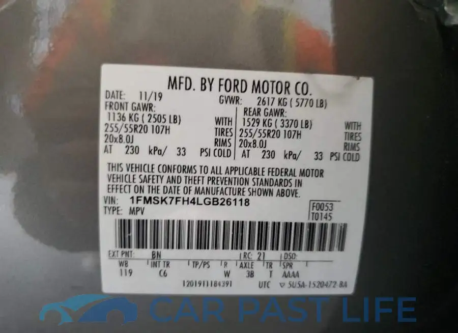 1FMSK7FH4LGB26118# 10
