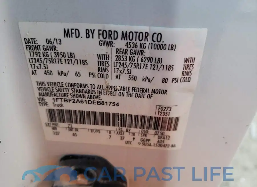 1FTBF2A61DEB81754# 12