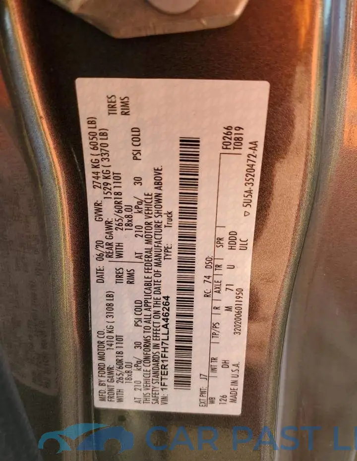 1FTER1FH7LLA46264# 10