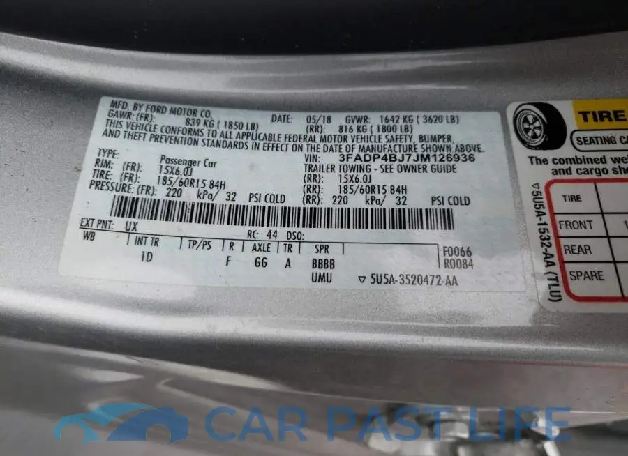 3FADP4BJ7JM126936# 10