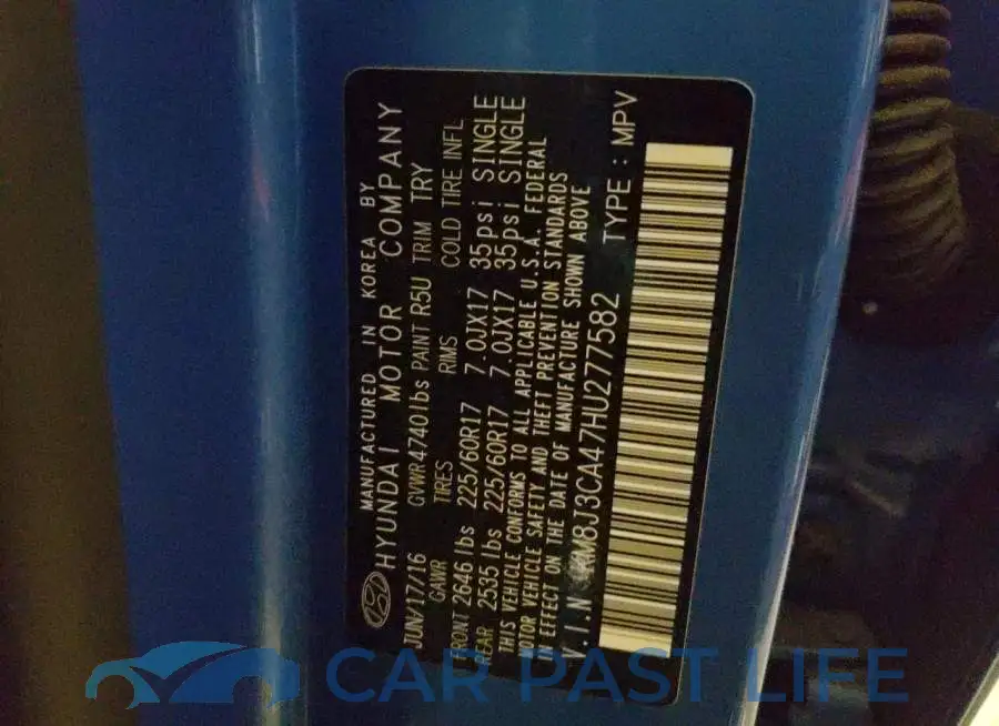 KM8J3CA47HU277582# 10