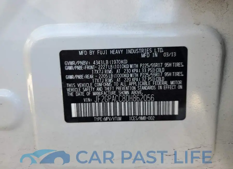 JF2GPACC8DH862056# 13