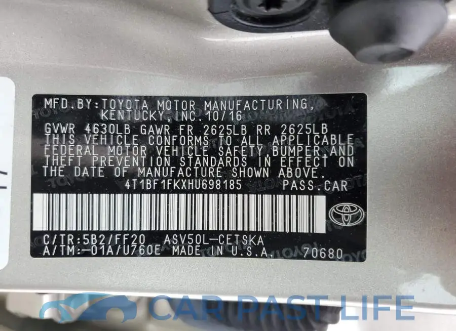4T1BF1FKXHU698185# 12