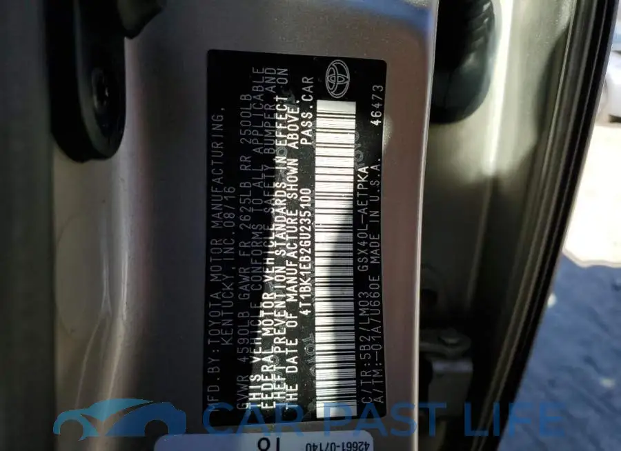 4T1BK1EB2GU235100# 10