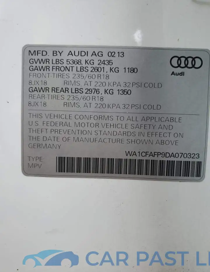 WA1CFAFP9DA070323# 13