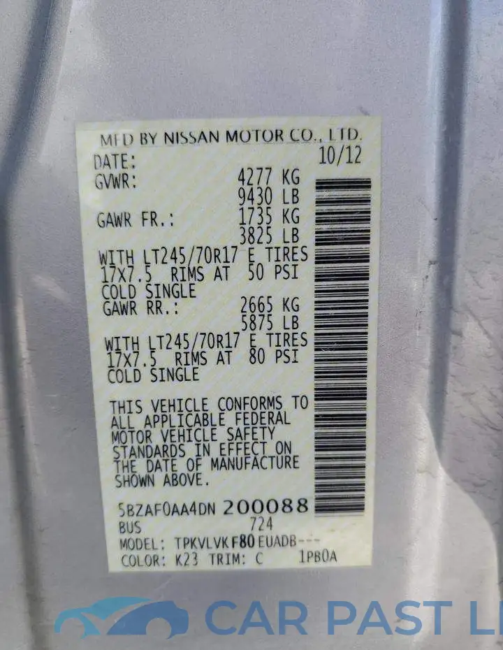 5BZAF0AA4DN200088# 13