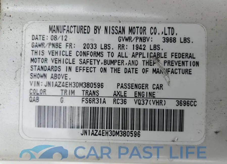 JN1AZ4EH3DM380596# 10