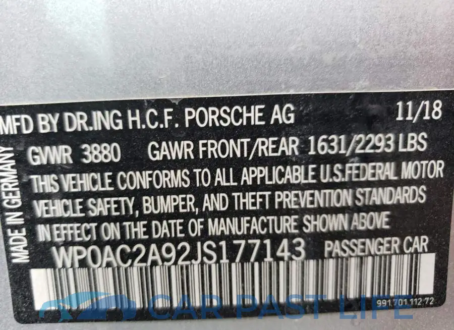 WP0AC2A92JS177143# 10