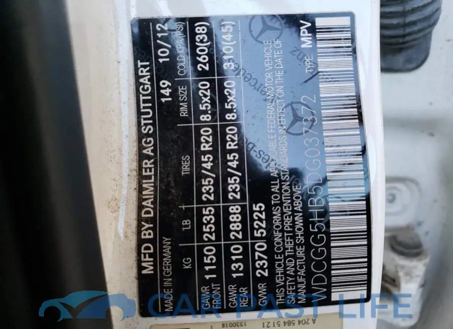 WDCGG5HB5DG037372# 10