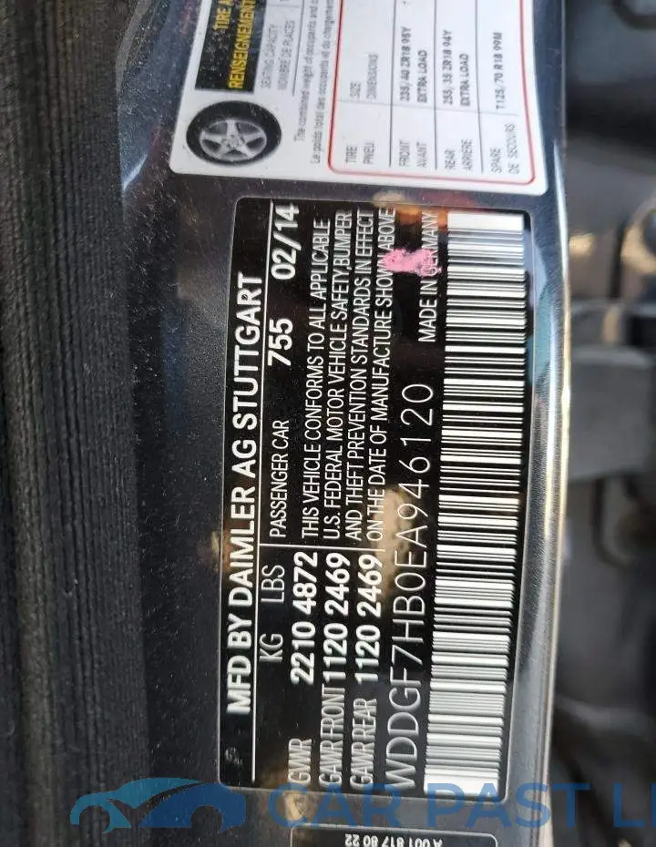 WDDGF7HB0EA946120# 10